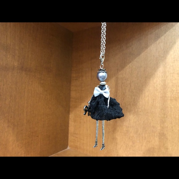 Statement Doll Necklace with Bow - Picture 4 of 6